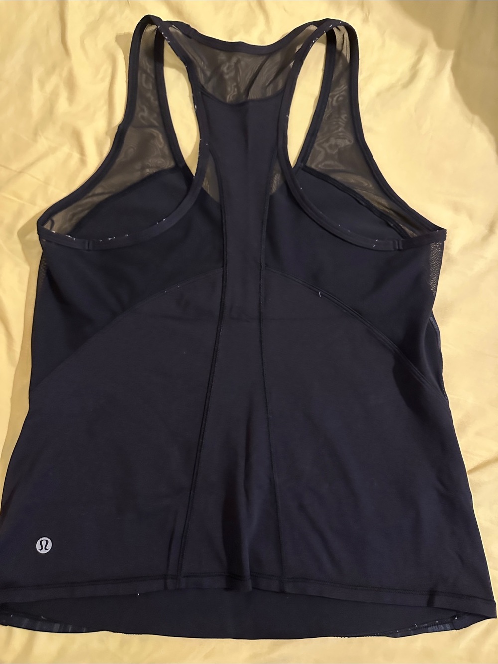 lululemon athletica Black Racerback Mesh-Panel Tank
